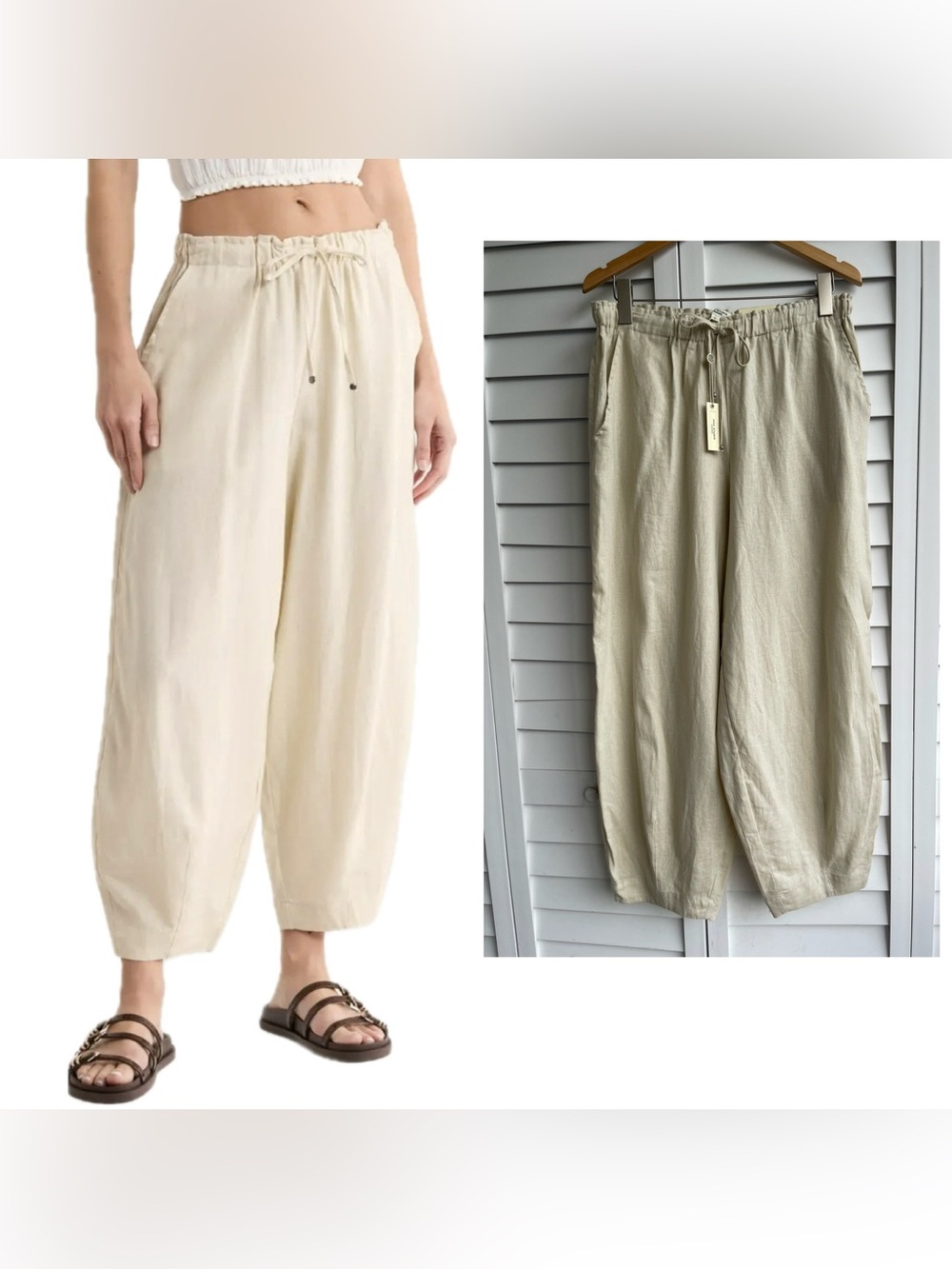 Max Studio London Drawstring Linen-Blend
Lantern Pant Women's Size: L NWT